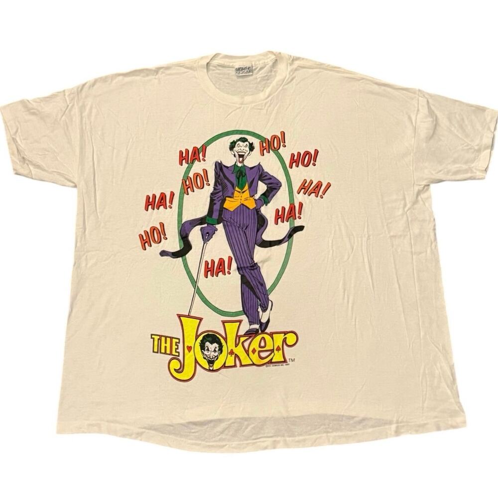 Vintage 80s The Joker 1982 Batman Villain Cartoon Promo Single Stitch Shirt OSFA